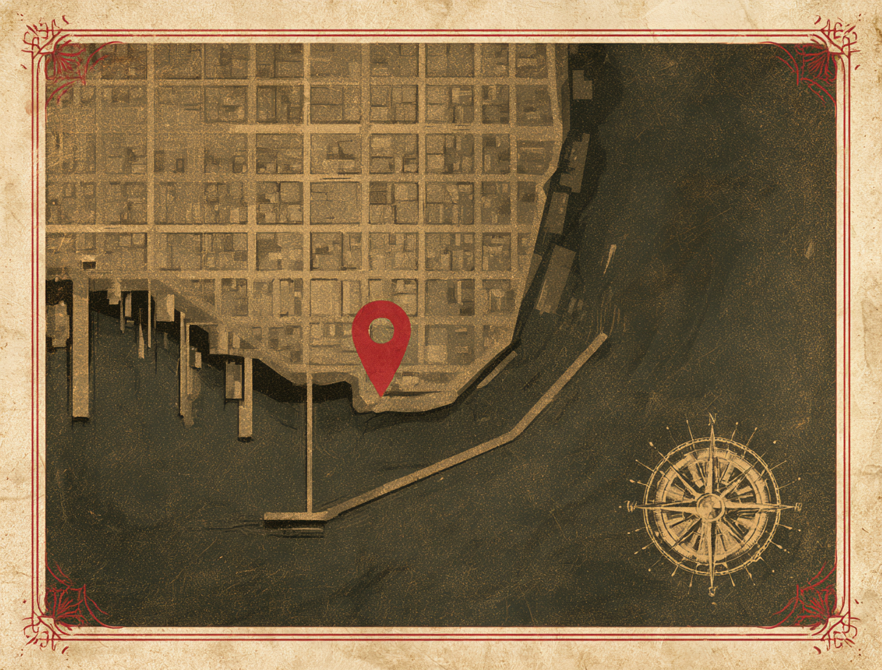 Map of the Astoria waterfront